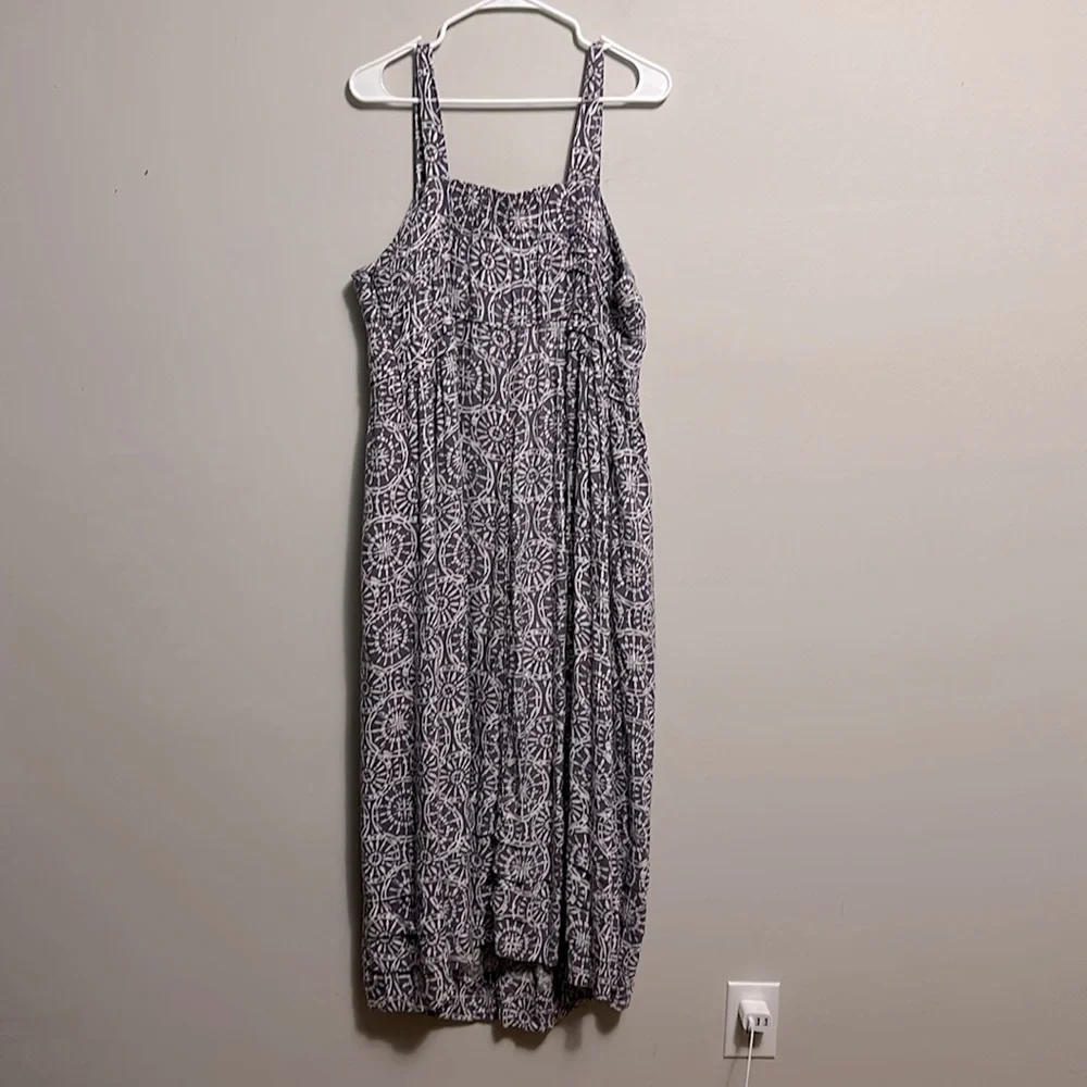 Denim 24/7 Purple and White Tank Maxi Sundress Size 18 Ruffle - Picture 5 of 7